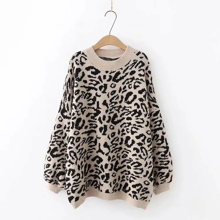 Urifens 2021 New Women's sweater Autumn And Winter Knitted Loose Leopard Round Neck Pullover Long Lantern Sleeve Sweater P47
Urifens 2021 New Women's sweater Autumn And Winter Knitted Loose Leopard Round Neck Pullover Long Lantern Sleeve Sweater P47