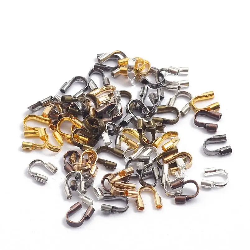 

30-100pcs 4mm Wire Protectors Wire Guard Guardian Protectors loops U Shape Accessories Clasps Connector for DIY Jewelry Making