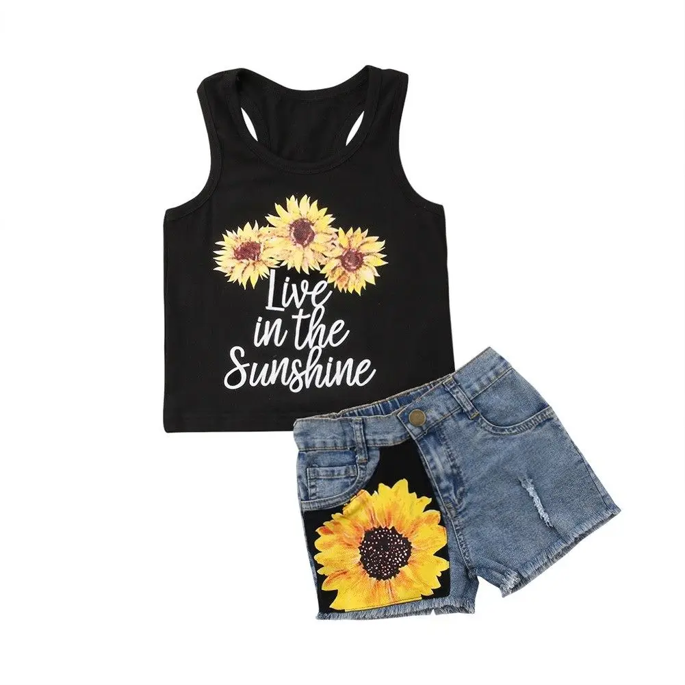 2PCS Toddler Kids Girl Floral Vest Tops and Denim Shorts Pants Clothes Girls Clothes Outfits Set
2PCS Toddler Kids Girl Floral Vest Tops and Denim Shorts Pants Clothes Girls Clothes Outfits Set