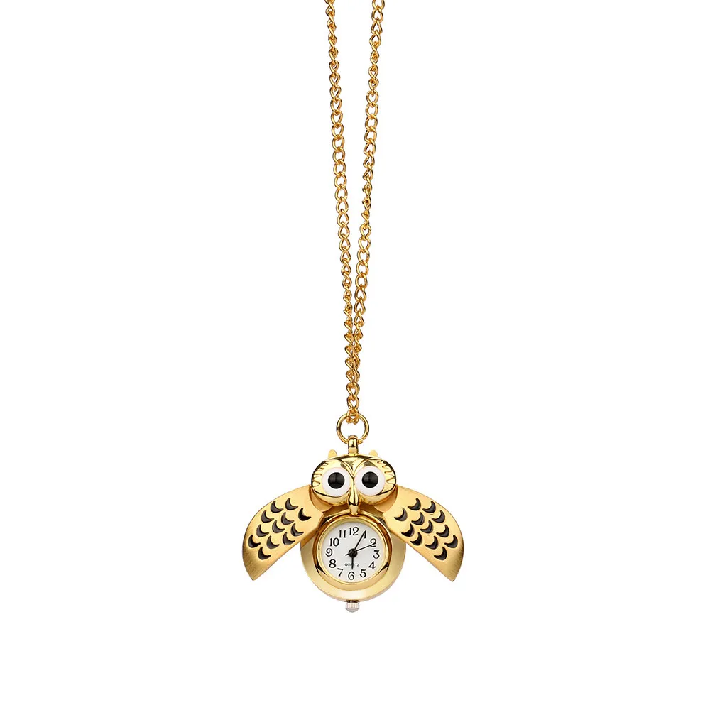 Watch For Men Luxury Casual Vintage Style Retro Slide Owl Pendant Long Necklace Analog Pocket Gift Orologio Uomo ساعات |