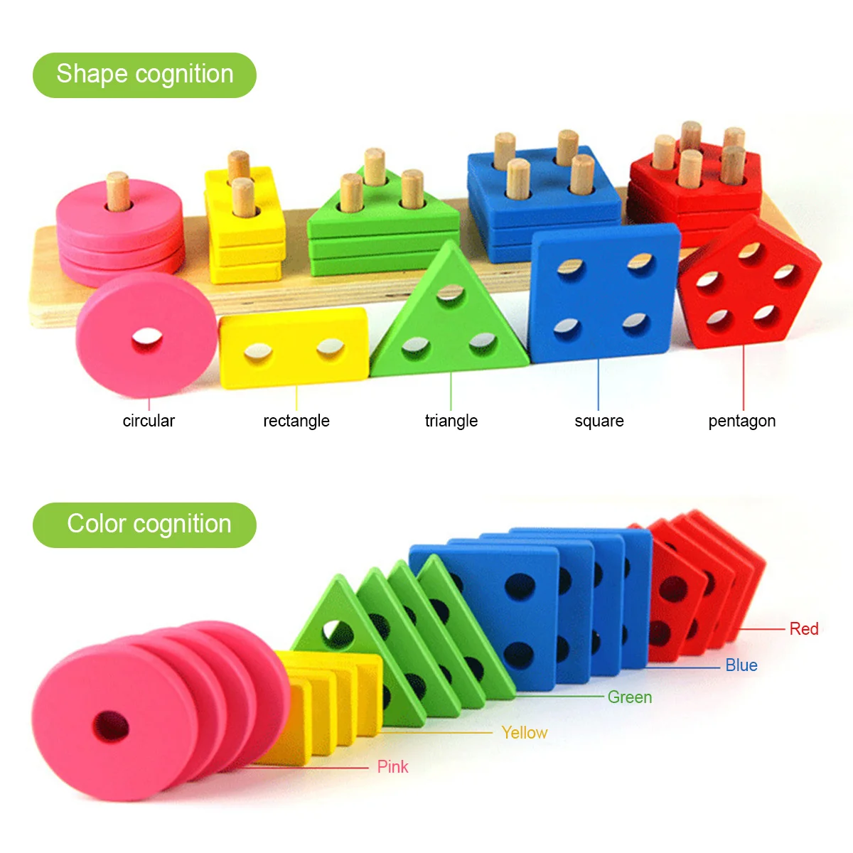 Wooden Montessori Sorting Stacking Toy Geometric Building Block Color Shape Recognition Learning Educational Toy
Wooden Montessori Sorting Stacking Toy Geometric Building Block Color Shape Recognition Learning Educational Toy