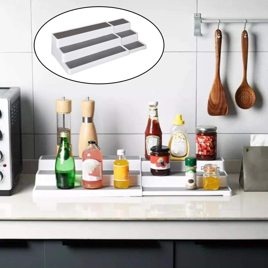 1 Pack Non Skid 3 Tier Spice Rack Organizer for Cabinet, Modern Pantry Kitchen Countertop Stand 3 Step Shelf White/Gray
1 Pack Non Skid 3 Tier Spice Rack Organizer for Cabinet, Modern Pantry Kitchen Countertop Stand 3 Step Shelf White/Gray