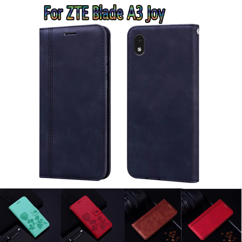 Кожаный чехол для ZTE Blade A3 Joy книжка флип телефона защитный Etui Hoesje Coque|Бамперы| |
