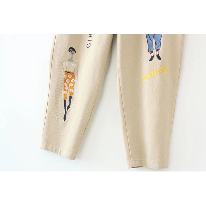 Plus Size 2XL-4XL Khaki Green Women's Full Cotton All Match Pants Elastic Waist Oversized Embroidery Ankle Trousers
Plus Size 2XL-4XL Khaki Green Women's Full Cotton All Match Pants Elastic Waist Oversized Embroidery Ankle Trousers