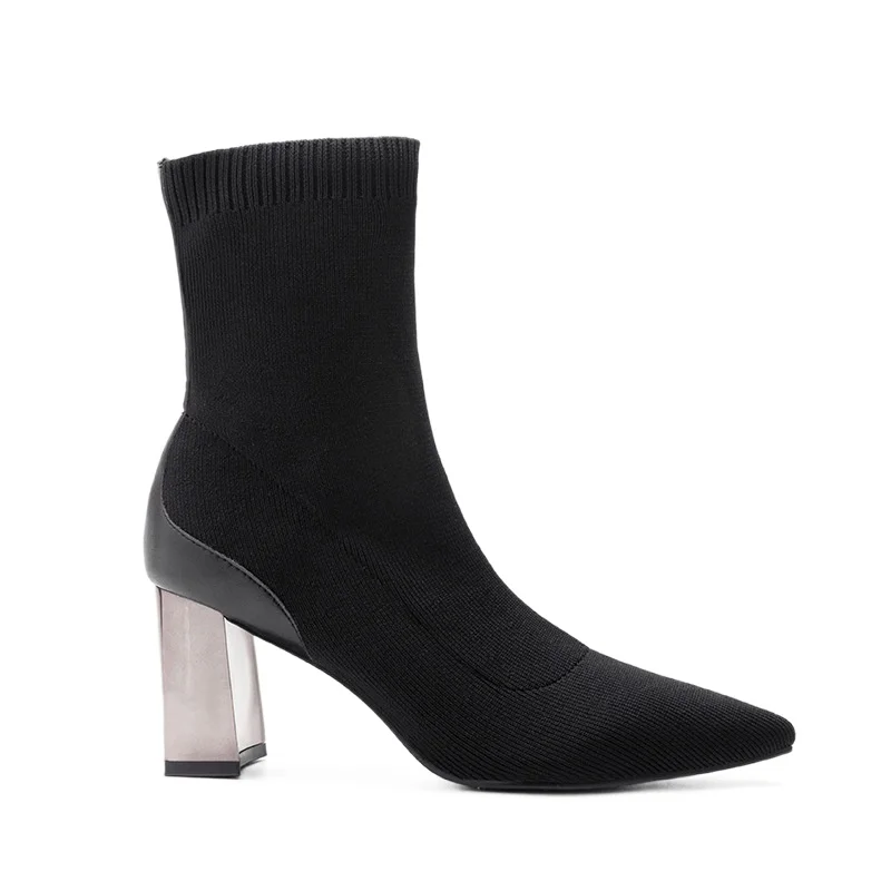 New Women Shoes elastic fabric Pointed Toe High Heels Short Boot Ladies Shoes Martin Boots
New Women Shoes elastic fabric Pointed Toe High Heels Short Boot Ladies Shoes Martin Boots