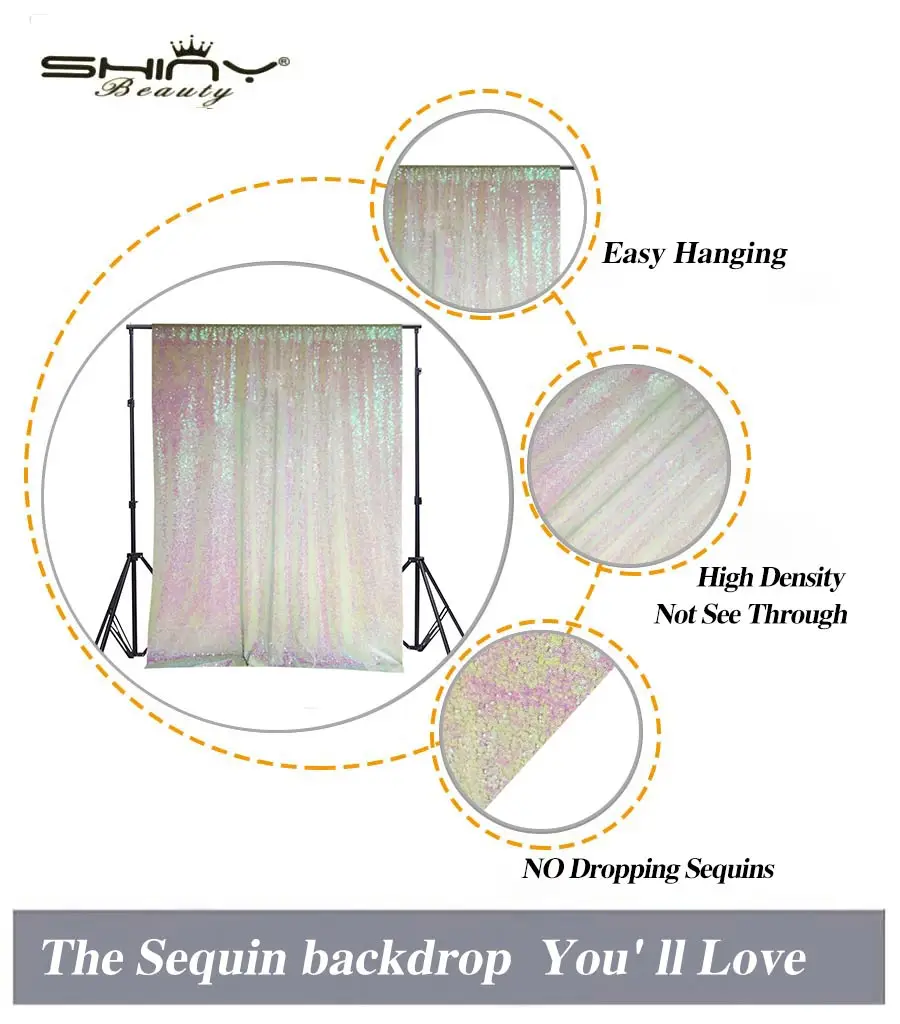 Sequin Curtains 2 Panels 4FTx8FT Iridescent White Sparkly Backdrop Curtain Wedding Party Decoration Photo Booth Backdrops-C0812
Sequin Curtains 2 Panels 4FTx8FT Iridescent White Sparkly Backdrop Curtain Wedding Party Decoration Photo Booth Backdrops-C0812