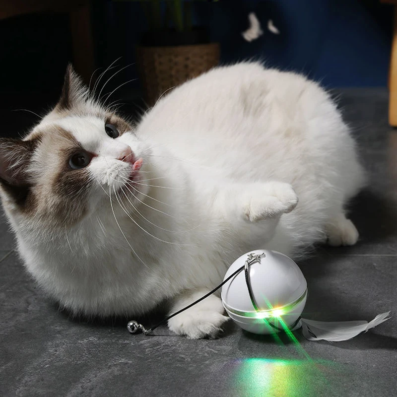 USB Smart Electric Cat Intelligent Toy Interactive Ball Toys LED Rotating Funny Training Playing Pet Supplies | Дом и сад