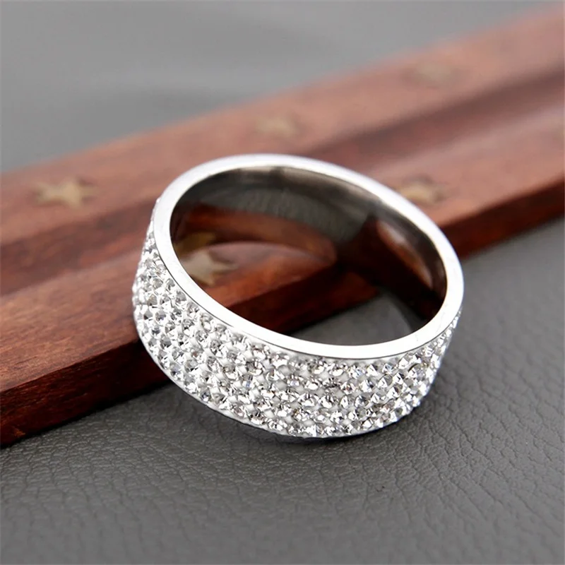 Hot Sale Vintage Retro Style Steel Ring for Women 5 Row Clear Crystal Jewelry Fashion Stainless Steel Engagement Wedding Rings
Hot Sale Vintage Retro Style Steel Ring for Women 5 Row Clear Crystal Jewelry Fashion Stainless Steel Engagement Wedding Rings