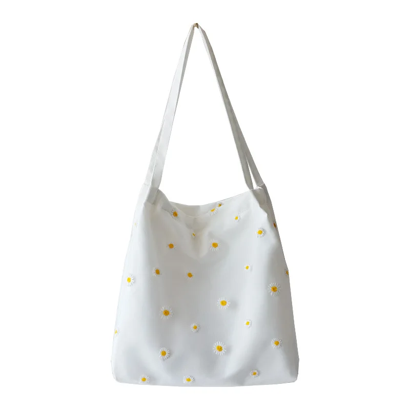 2020 Canvas Tote Shopper Bag Large Women's Single Shoulder Bags Korean Daisy Cotton Cloth Fabric Eco Shopping Bag Lady Handbag 
2020 Canvas Tote Shopper Bag Large Women's Single Shoulder Bags Korean Daisy Cotton Cloth Fabric Eco Shopping Bag Lady Handbag