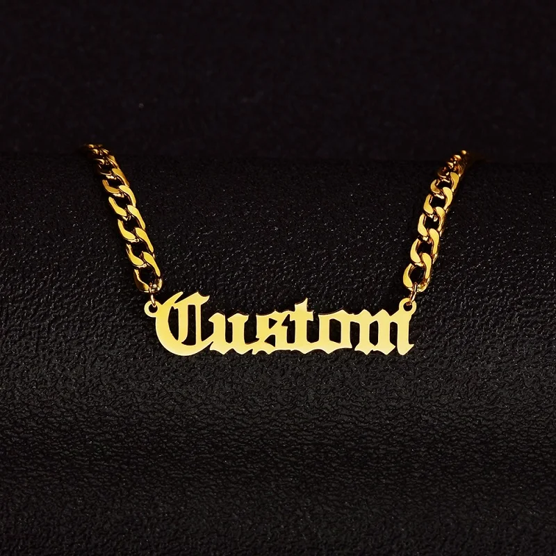 

Personalized Customized Name Necklace Stainless Steel NK Chain Custom Nameplate Curb Necklaces For Women Men Jewelry Gifts