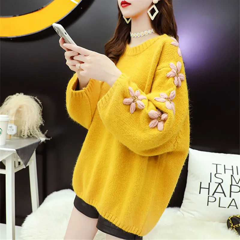 Autumn Winter Fashion Jacquard Knitted Sweater Women 3 Color Loose Jumper Ladies Korean Long Sleeve Knit Pullover Tops Female
Autumn Winter Fashion Jacquard Knitted Sweater Women 3 Color Loose Jumper Ladies Korean Long Sleeve Knit Pullover Tops Female