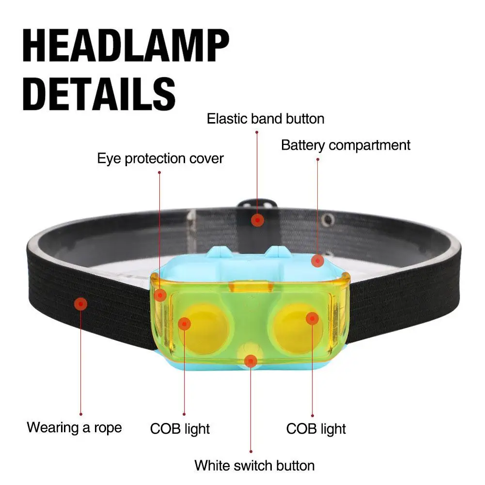 Outdoor Camping Portable Mini COB LED Headlamp Waterproof Fishing Headlight Flashlight 3 Mode Searching Light Night Riding Lamp
Outdoor Camping Portable Mini COB LED Headlamp Waterproof Fishing Headlight Flashlight 3 Mode Searching Light Night Riding Lamp