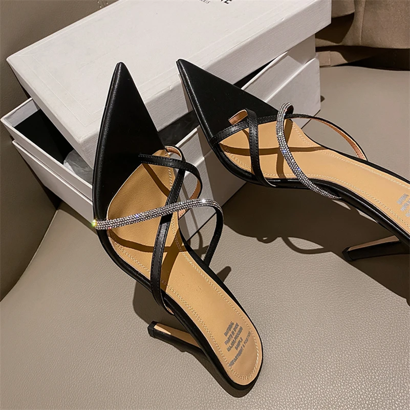 Meotina Women Slippers Shoes Genuine Leather Sandals Crystal Super High Heel Sandals Pointed Toe Slides Thin Heel Lady Footwear
Meotina Women Slippers Shoes Genuine Leather Sandals Crystal Super High Heel Sandals Pointed Toe Slides Thin Heel Lady Footwear