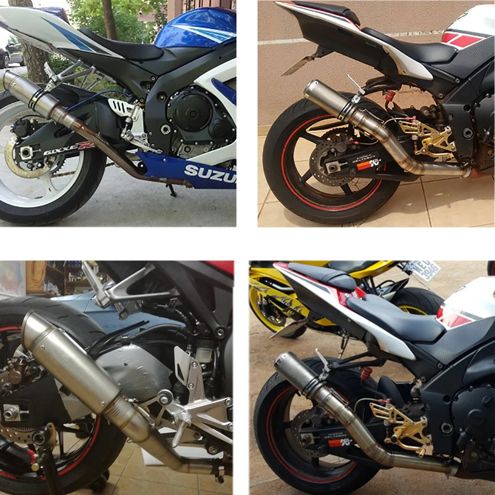 Lser Mark Motorcycle Modified Muffler Carbon Fiber Exhaust Pipe For YAMAHA FZ6 KAWASAKI Z250 Z750 Z800 Z1000 Z900 Z650 Ninja | Автомобили