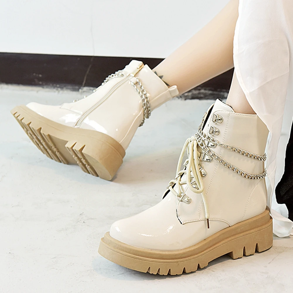 Sarairis 2020 New Design Chain Shoes Ladies Boots Ploatform Comfortable Zip Up Big Size 43 Street Style Ankle Boots Woman Shoes 
Sarairis 2020 New Design Chain Shoes Ladies Boots Ploatform Comfortable Zip Up Big Size 43 Street Style Ankle Boots Woman Shoes
