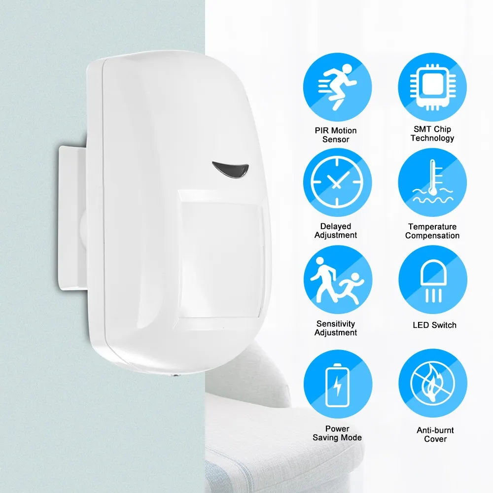 433MHz Wireless PIR Infrared Motion Detector Burglar Home Alarm System Infrared Detector Control Switch
433MHz Wireless PIR Infrared Motion Detector Burglar Home Alarm System Infrared Detector Control Switch