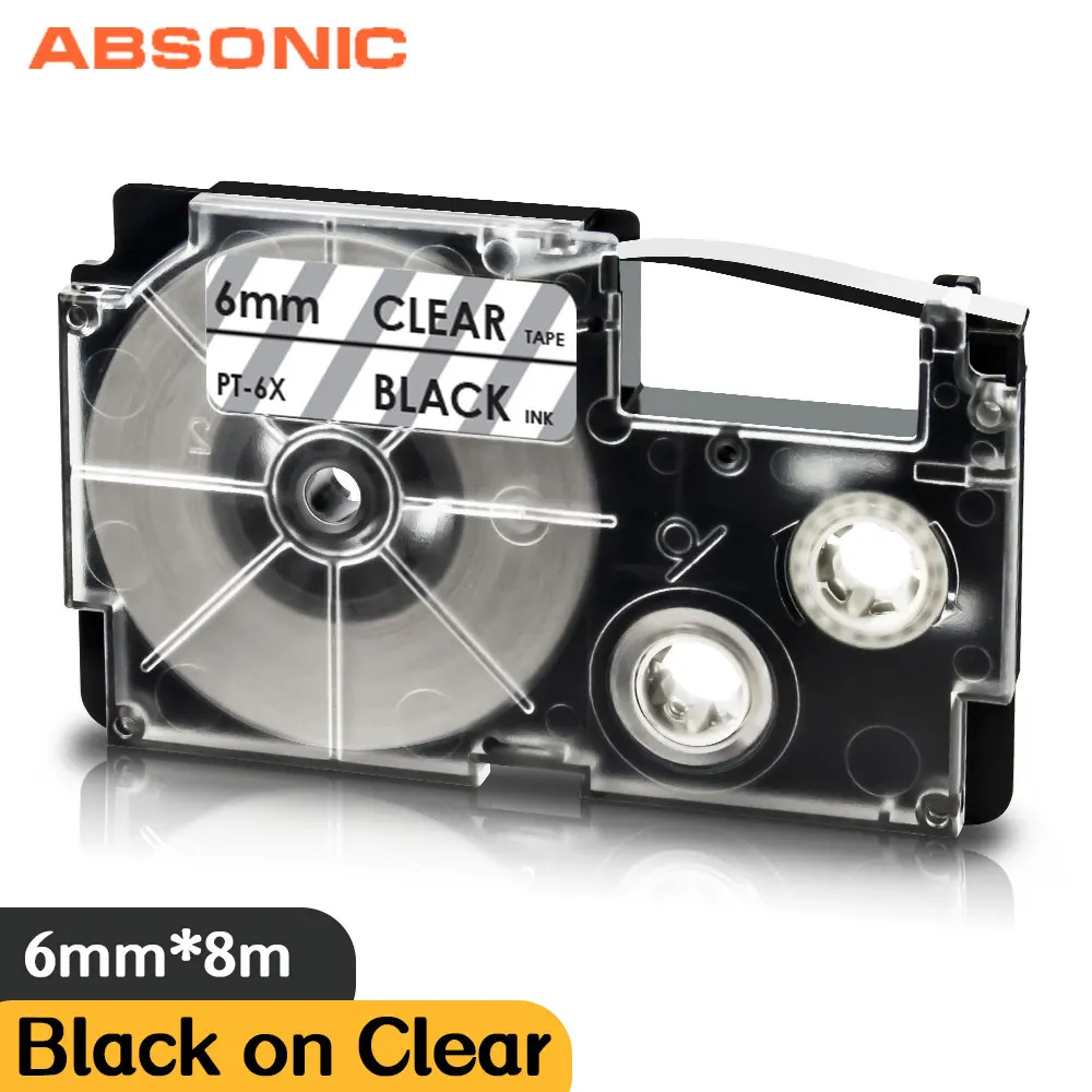 Absonic 6mm Label Maker Compatible for Casio XR-6X XR6WE XR-6RD XR 6YW Cassette Cartridge Ribbon for Casio KL-60 KL-HD1 Printer
Absonic 6mm Label Maker Compatible for Casio XR-6X XR6WE XR-6RD XR 6YW Cassette Cartridge Ribbon for Casio KL-60 KL-HD1 Printer