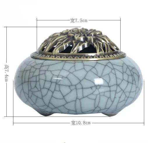 Chinese Cracked Glaze Porcelain Aroma Incense Burner Censer Buddhism Supplies Home Decoration 
Chinese Cracked Glaze Porcelain Aroma Incense Burner Censer Buddhism Supplies Home Decoration