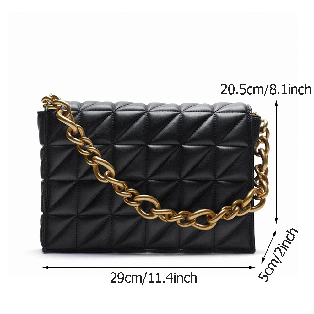 Fashion Thick Chain Quilted Women Handbags Design Brands Shoulder Bag Luxury Pu Leather Cutch Purses Lady Small Flap Purses 2021
Fashion Thick Chain Quilted Women Handbags Design Brands Shoulder Bag Luxury Pu Leather Cutch Purses Lady Small Flap Purses 2021