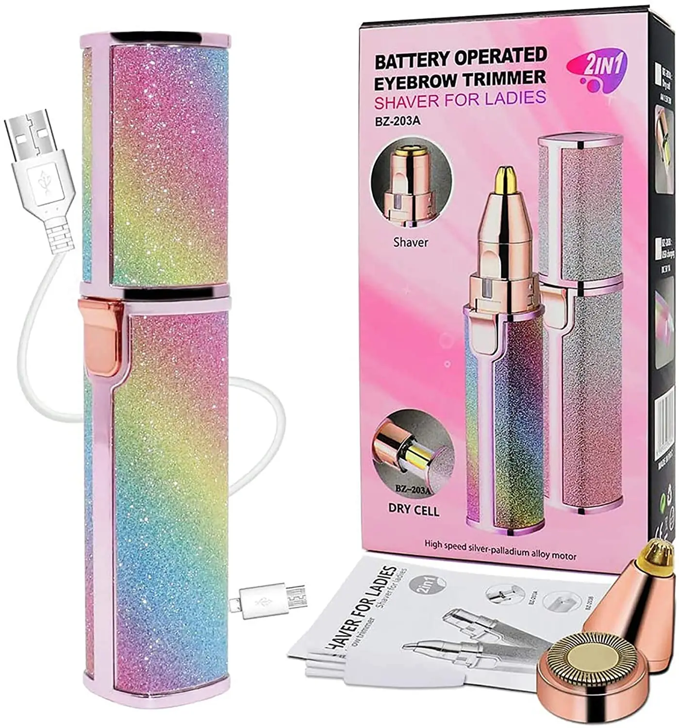 Eyebrow Trimmer Women Beauty Shaver USB Mini Painless Eyebrow Trimmer 2 in 1 Epilator Female Facial Cheeks Arms Shaver Tools
Eyebrow Trimmer Women Beauty Shaver USB Mini Painless Eyebrow Trimmer 2 in 1 Epilator Female Facial Cheeks Arms Shaver Tools
