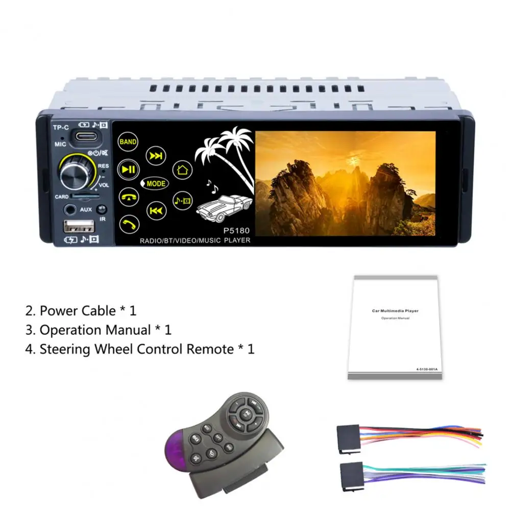 Multifunction P5180 3.8inch Car MP5 Player Touch Screen Dual USB IPS TP-C Remote Control Display Player for Vehicles Accessories
Multifunction P5180 3.8inch Car MP5 Player Touch Screen Dual USB IPS TP-C Remote Control Display Player for Vehicles Accessories
