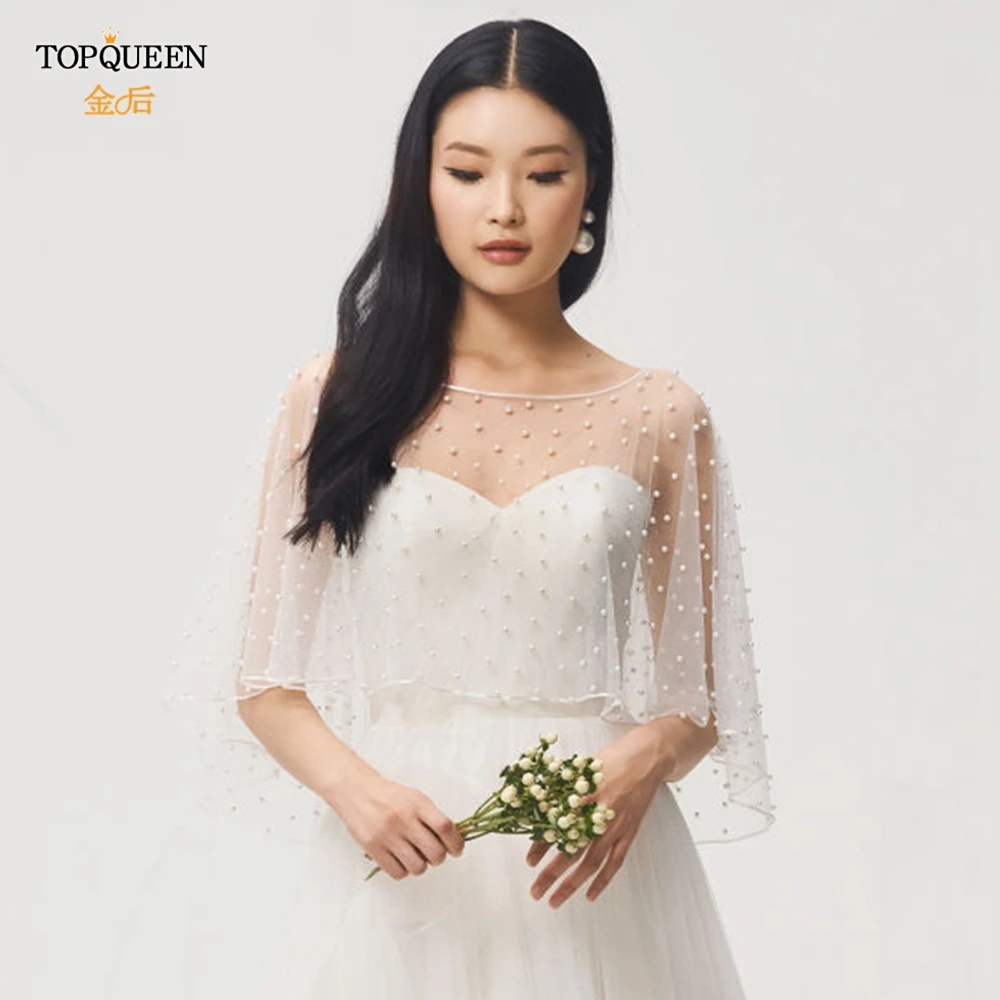 TOPQUEEN G27 Short Front Long Back Elegant Wedding Shawl Pearls Bridal Cape Cloak Shawl Cover over the Shoulder for Formal Party
TOPQUEEN G27 Short Front Long Back Elegant Wedding Shawl Pearls Bridal Cape Cloak Shawl Cover over the Shoulder for Formal Party