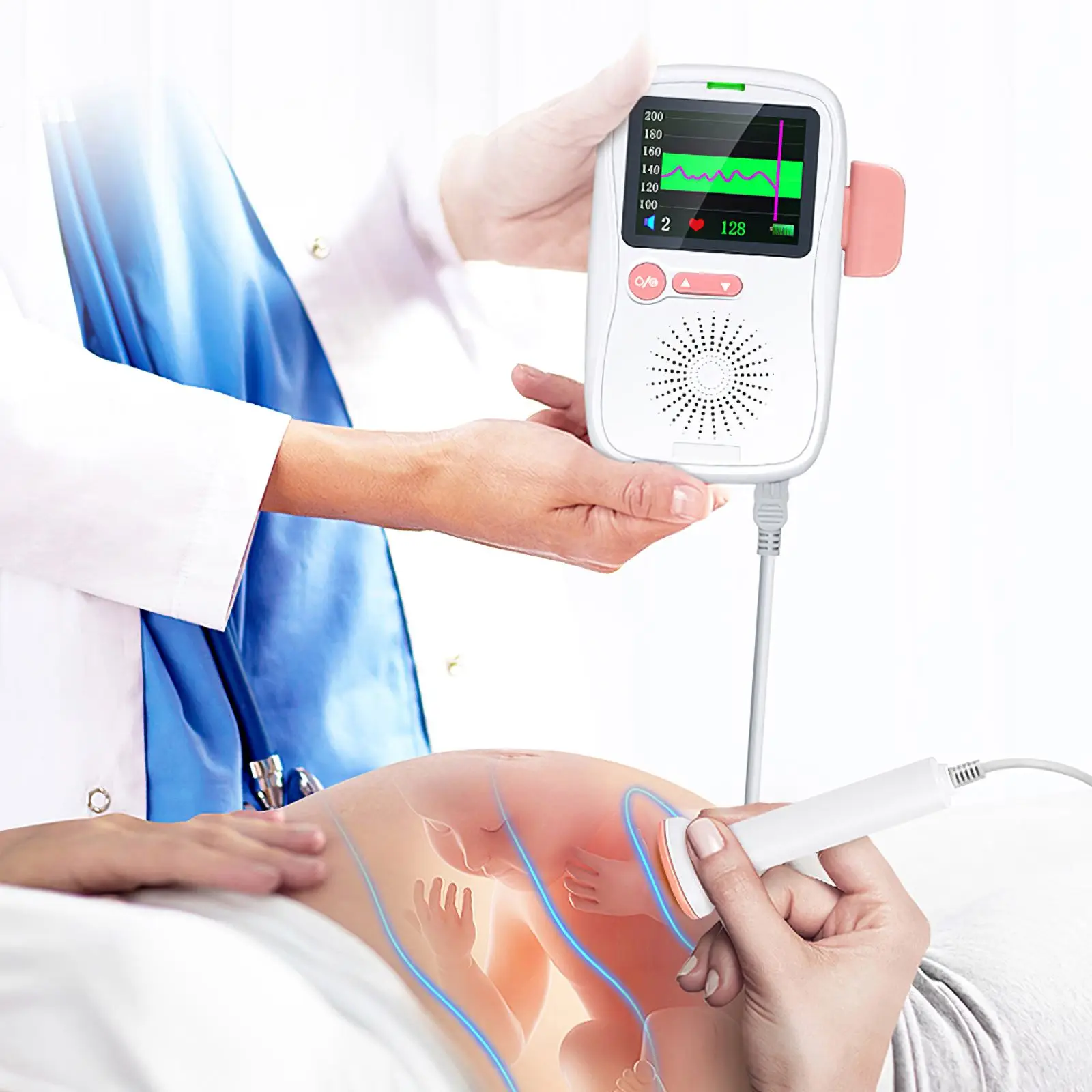 Baby Heartbeat Monitor Fetal Doppler Ultrasound Fetus Doppler Detector Rechargeable Household Portable Sonar Doppler Detector 
Baby Heartbeat Monitor Fetal Doppler Ultrasound Fetus Doppler Detector Rechargeable Household Portable Sonar Doppler Detector