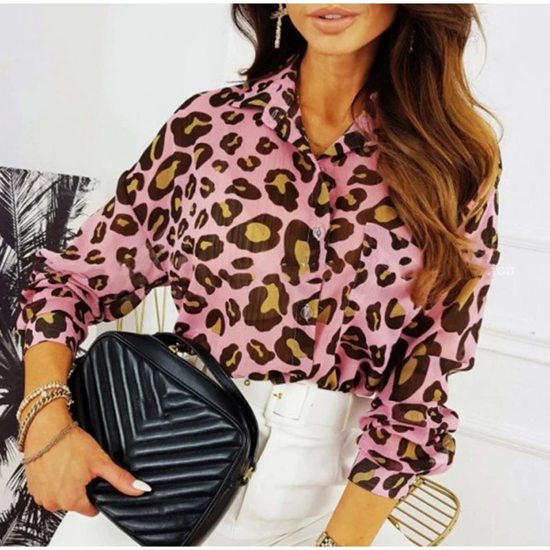 Autumn Long Sleeve Leopard Print Women's Shirts Single Breasted Lapel Casual Female Shirt New Fashion Streetwear Thin Ladies Top
Autumn Long Sleeve Leopard Print Women's Shirts Single Breasted Lapel Casual Female Shirt New Fashion Streetwear Thin Ladies Top