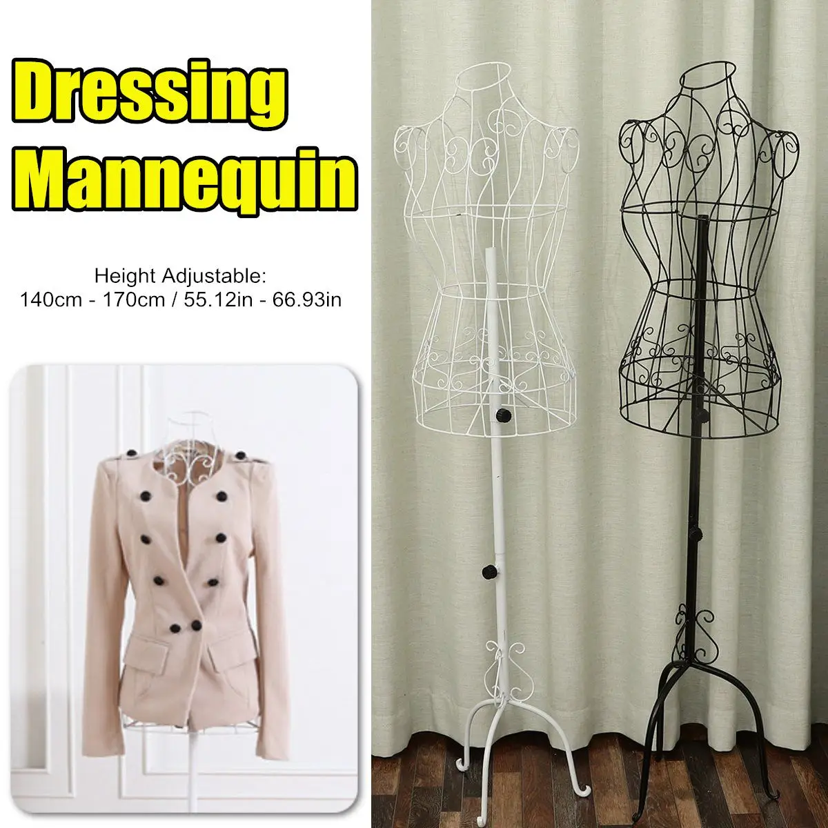 Iron Well-crafted Dress Cloth Mannequin Demountable Support Female Mannequin Model Stand Adjustable for Tailors Garment Display
Iron Well-crafted Dress Cloth Mannequin Demountable Support Female Mannequin Model Stand Adjustable for Tailors Garment Display