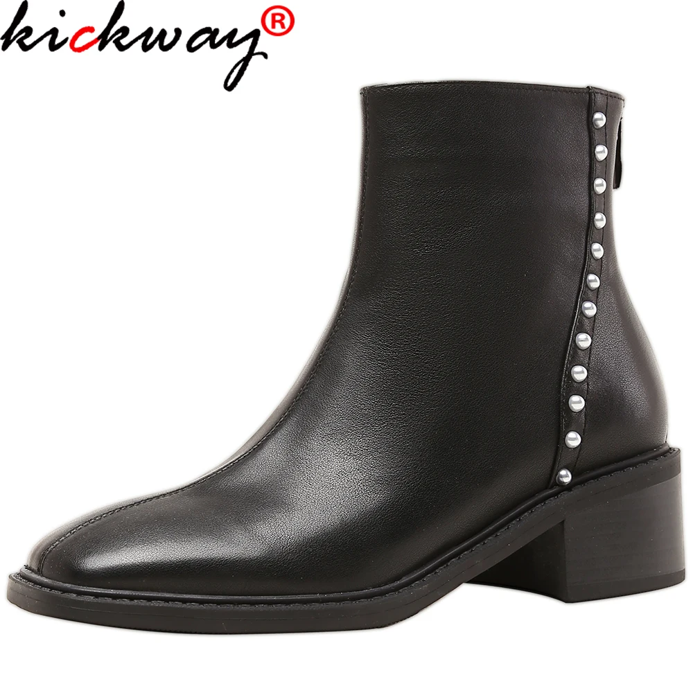Kickway Square Toe Women Ankle Boots 2021 Autumn Winter Genuine Leather Mature Office Lady Knitting Pearl Decoration Shoes Woman
Kickway Square Toe Women Ankle Boots 2021 Autumn Winter Genuine Leather Mature Office Lady Knitting Pearl Decoration Shoes Woman