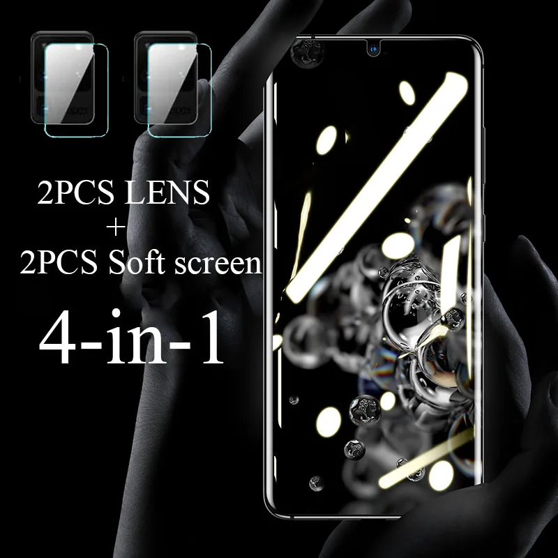 4 In 1 for Samsung Galaxy S20 Ultra Plus 5G Note 10 Pro Soft Hydrogel Screen Protector Camera Lens S9 Plus S10 E Lite Tpu Film 
4 In 1 for Samsung Galaxy S20 Ultra Plus 5G Note 10 Pro Soft Hydrogel Screen Protector Camera Lens S9 Plus S10 E Lite Tpu Film