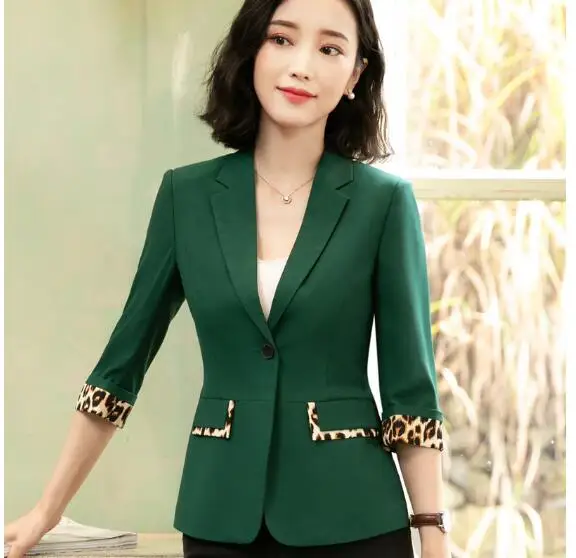 New leopard Jacket RED Blazer women summer 2019 formal half sleeve jacket office ladies plus size casual coat women suits Black
New leopard Jacket RED Blazer women summer 2019 formal half sleeve jacket office ladies plus size casual coat women suits Black