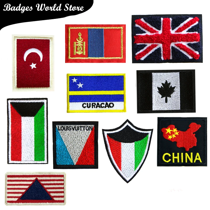 Rectangle British Turkish Kuwait Canada Flag Icon Embroidery Applique Patches For Clothing DIY Iron on Badges on the Backpack
Rectangle British Turkish Kuwait Canada Flag Icon Embroidery Applique Patches For Clothing DIY Iron on Badges on the Backpack