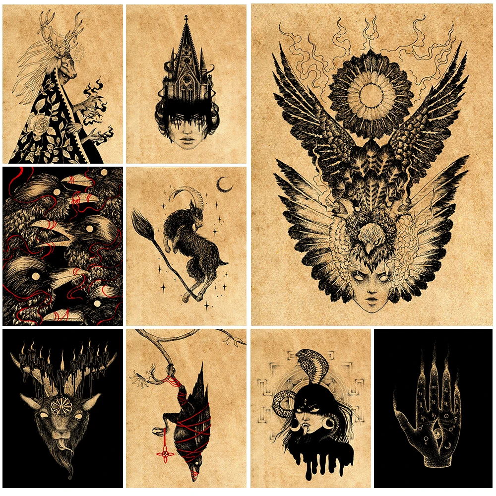 Dark Occult Witchcraft Divination Palmistry Satanic Ritual Wall Art Canvas Painting Vintage Original Lnk Poster And Print Decor
Dark Occult Witchcraft Divination Palmistry Satanic Ritual Wall Art Canvas Painting Vintage Original Lnk Poster And Print Decor