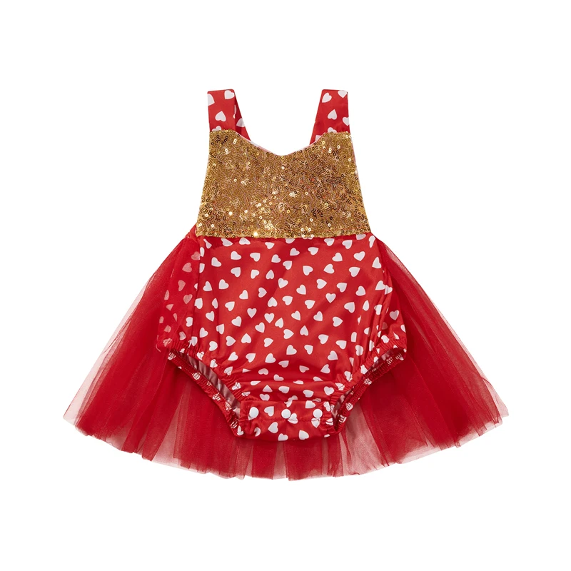 2022 New Year Newborn Girl Sleeveless Jumpsuit, Hearts Printing Stitching Skirt Bodysuit, Tie-Up Clothes For Babies 
2022 New Year Newborn Girl Sleeveless Jumpsuit, Hearts Printing Stitching Skirt Bodysuit, Tie-Up Clothes For Babies