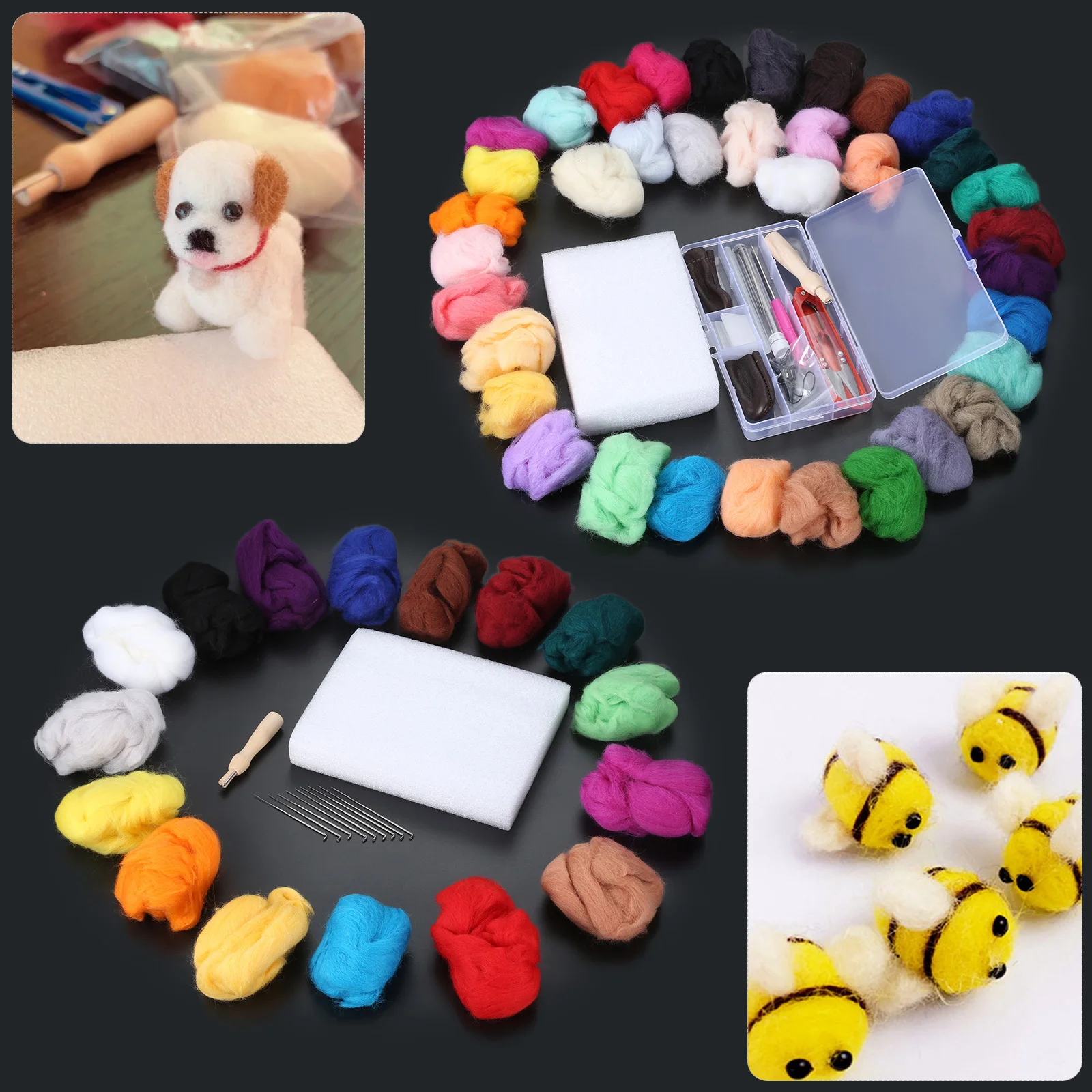 1Set 16/32 color Wool Felting Tools Roving Wools Needle Felting Kit Handmade Felt Needle Set Home DIY Accessories
1Set 16/32 color Wool Felting Tools Roving Wools Needle Felting Kit Handmade Felt Needle Set Home DIY Accessories