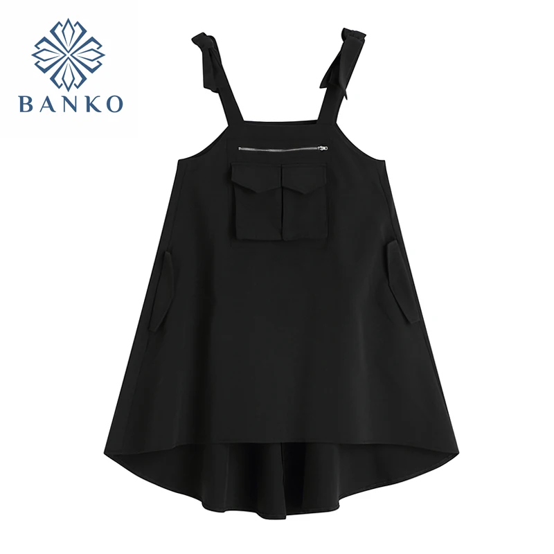 Black Suspender Dress Women's Summer 2021 New Korean Loose Zipper Design Irregular Hepburn Style Sleeveless Female Short Dresses
Black Suspender Dress Women's Summer 2021 New Korean Loose Zipper Design Irregular Hepburn Style Sleeveless Female Short Dresses