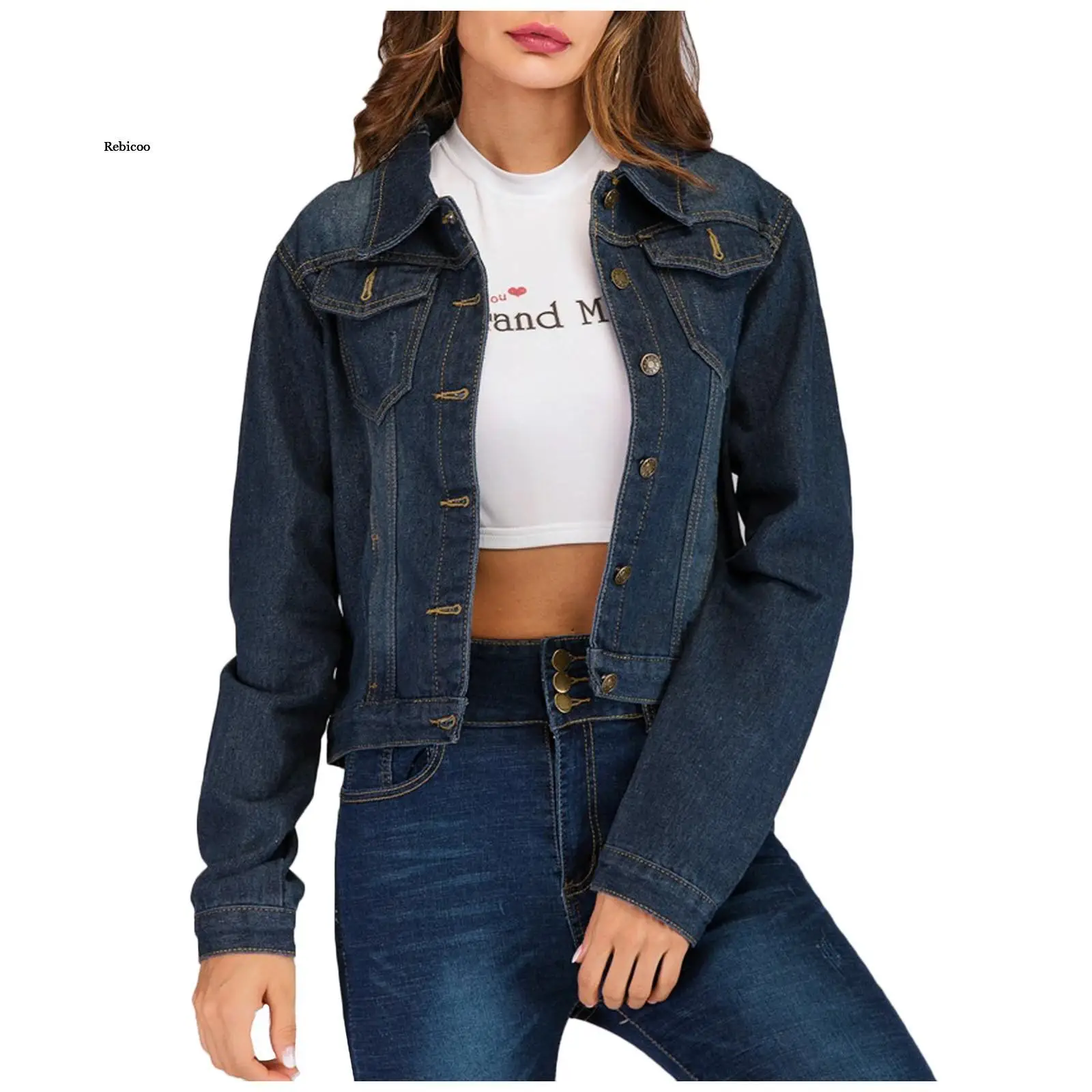 Fashion Womens Denim Jackets Button Casual Solid Coat Long Sleeve Cardigan Lady Female Outwear Jumper Slim Coat
Fashion Womens Denim Jackets Button Casual Solid Coat Long Sleeve Cardigan Lady Female Outwear Jumper Slim Coat