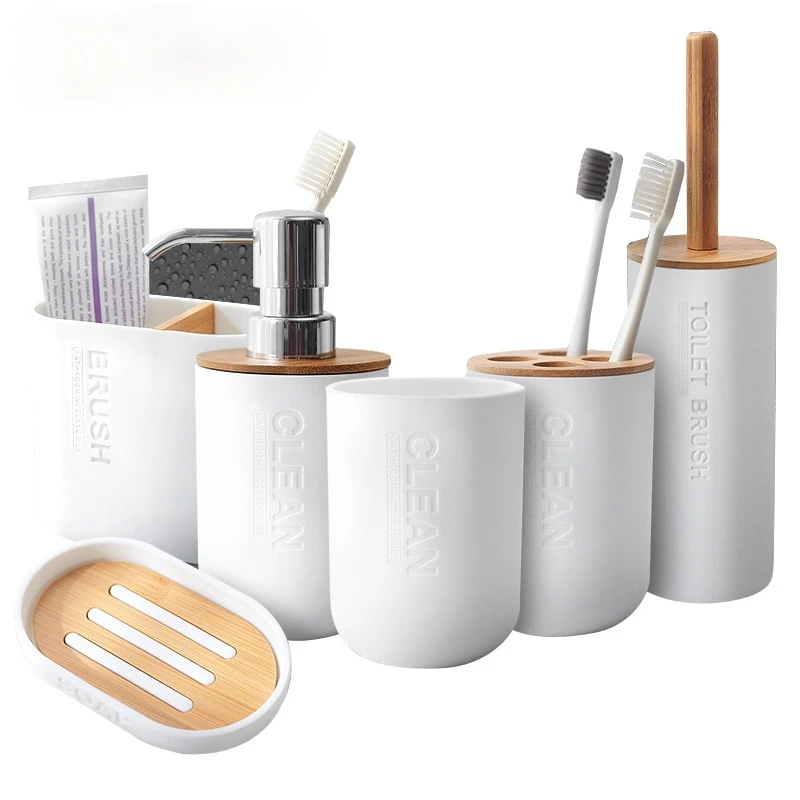 Bamboo Bathroom Accessories Toothbrush Holder Soap Dispenser Toilet Brush Bathroom Set Bathroom Decoration Accessories
Bamboo Bathroom Accessories Toothbrush Holder Soap Dispenser Toilet Brush Bathroom Set Bathroom Decoration Accessories