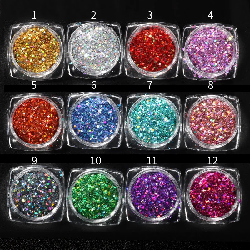12 Colors 3D Hexagon Nail Sequins Flakes Mermaid Nail Art Glitter Powder Sparkly Pigment Polish Manicure Nail Art Decorations
12 Colors 3D Hexagon Nail Sequins Flakes Mermaid Nail Art Glitter Powder Sparkly Pigment Polish Manicure Nail Art Decorations