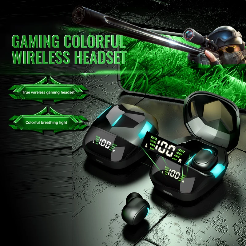 TWS Bluetooth-compatible Earphone Wireless Low Latency Gaming Headset HIFI 3D Stereo Sound Waterproof Earbud Headphones With Mic
TWS Bluetooth-compatible Earphone Wireless Low Latency Gaming Headset HIFI 3D Stereo Sound Waterproof Earbud Headphones With Mic