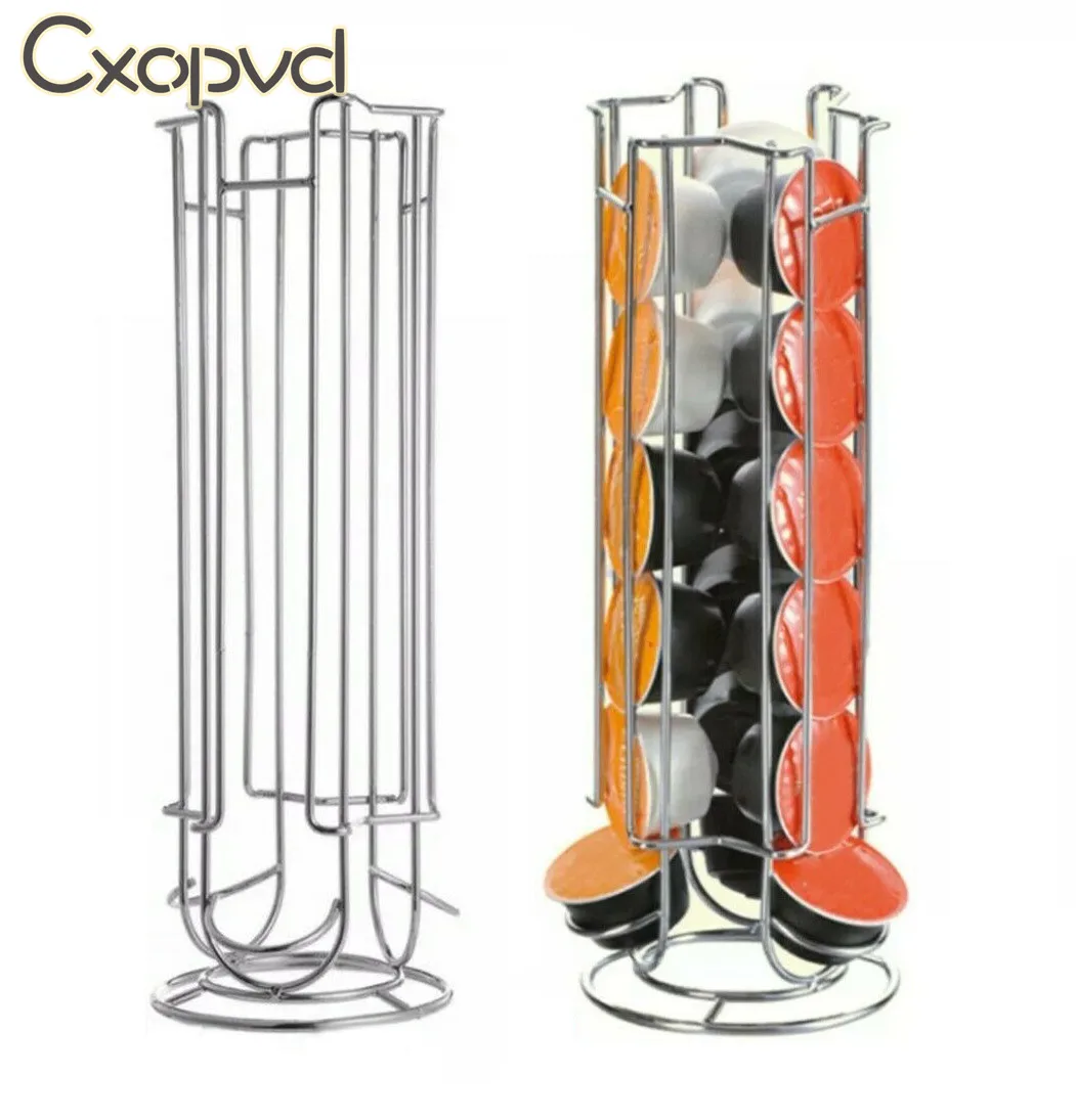 Металлический держатель для кофейных капсул, железная хромированная стойка для хранения кофейных капсул, 18 шт. 
Металлический держатель для кофейных капсул, железная хромированная стойка для хранения кофейных капсул, 18 шт.