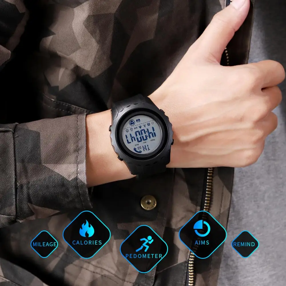 SKMEI Smart Watch Men Sprot Bluetooth Watches Waterproof Heart Rate Fitness Tracker Pedometer Digital LED Reloj Inteligente 1626
SKMEI Smart Watch Men Sprot Bluetooth Watches Waterproof Heart Rate Fitness Tracker Pedometer Digital LED Reloj Inteligente 1626