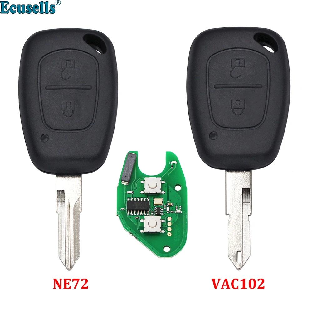 Ecusells 2 Buttons Remote Key 433MHz PCF7946 Chip for Renault Master Traffic Kango Vauxhall Vivaro Movano NE72 or VAC102 Blade
Ecusells 2 Buttons Remote Key 433MHz PCF7946 Chip for Renault Master Traffic Kango Vauxhall Vivaro Movano NE72 or VAC102 Blade