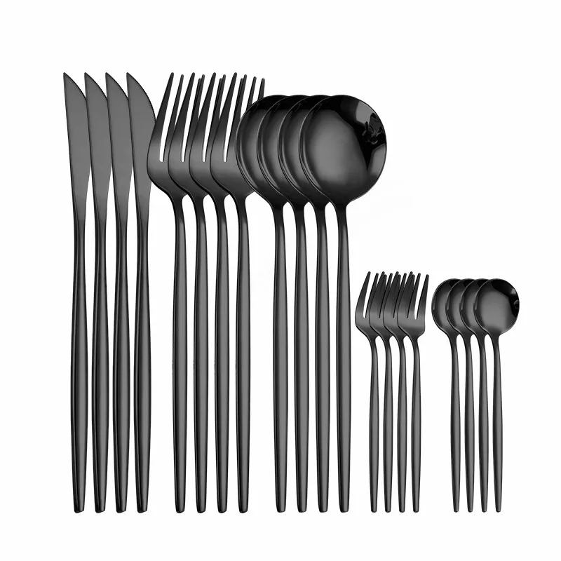 Black Tableware Stainless Steel Cutlery Set Forks Knives Spoons Kitchen Dinner Set Fork Spoon Knife Gold Dinnerware Set 20 Pcs
Black Tableware Stainless Steel Cutlery Set Forks Knives Spoons Kitchen Dinner Set Fork Spoon Knife Gold Dinnerware Set 20 Pcs