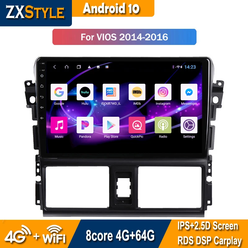 Автомобильная Видеосистема, умная система Android 10 для Toyota Vios 2014-2016, GPS-навигация, стерео, мультимедийный плеер, 2din DVD
Автомобильная Видеосистема, умная система Android 10 для Toyota Vios 2014-2016, GPS-навигация, стерео, мультимедийный плеер, 2din DVD