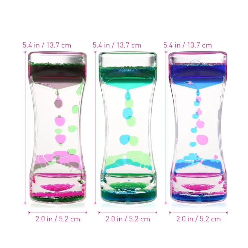 3pcs Double Colors Oil Hourglass Liquid Motion Bubble Timer with Pretty Waist Desk Decor Birthday Gift Children
3pcs Double Colors Oil Hourglass Liquid Motion Bubble Timer with Pretty Waist Desk Decor Birthday Gift Children