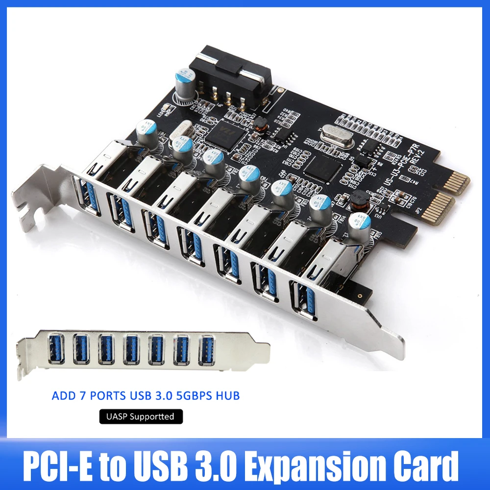 Плата расширения PCI-E на USB 3,0, внешний адаптер с 7 портами USB 3,0 для концентратора, 4-контактный источник питания, Базовая плата расширения PCIE дл...
Плата расширения PCI-E на USB 3,0, внешний адаптер с 7 портами USB 3,0 для концентратора, 4-контактный источник питания, Базовая плата расширения PCIE дл...