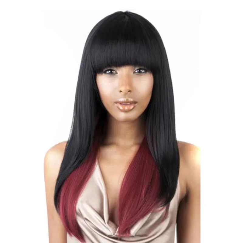 jeedou Synthetic Straight Long Hair Wig With Blunt Bangs Black Brown Red Mix Color Hair Wig For Women Girls
jeedou Synthetic Straight Long Hair Wig With Blunt Bangs Black Brown Red Mix Color Hair Wig For Women Girls