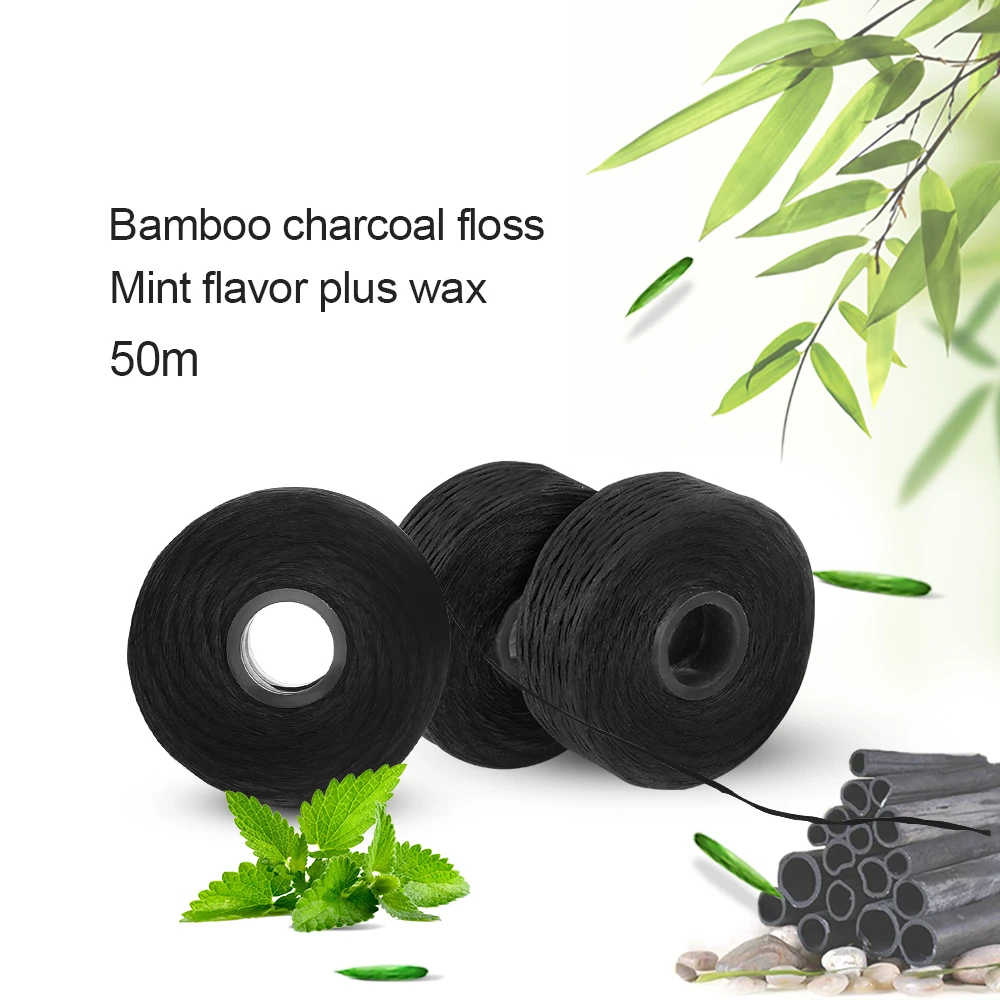 AZDENT 50 Rolls Bamboo Charcoal Dental Flosser 50M Wax Mint Interdental Brush Nylon Built-in Spool Advanced Toothpicks
AZDENT 50 Rolls Bamboo Charcoal Dental Flosser 50M Wax Mint Interdental Brush Nylon Built-in Spool Advanced Toothpicks